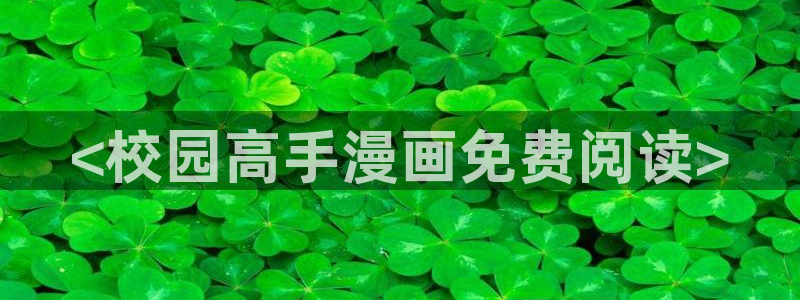 看韩漫的漫画app推荐：<校园高手漫画免费阅读>